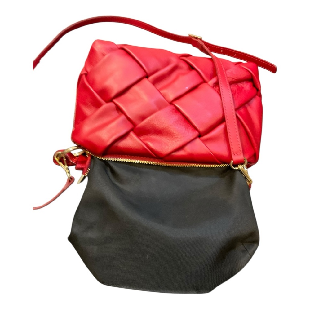 Stella Bianca Women’s Red Leather Woven Handbag Crossbody/Made in Italy - Picture 7 of 16